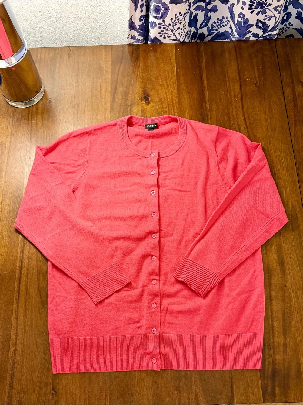 Torrid Bright Coral Button-Front Cardigan